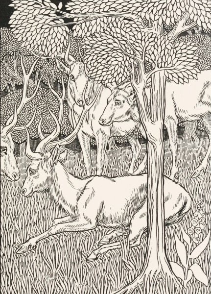 The Sick Stag  by Percy J. Billinghurst - Hand-Painted Oil Painting Reproduction