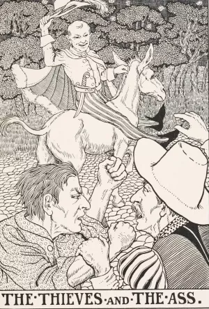 The Thieves and the Ass by Percy J. Billinghurst Oil Painting