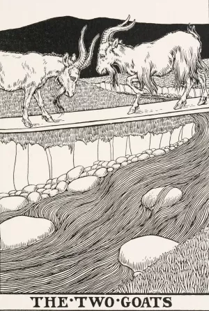 The Two Goats by Percy J. Billinghurst The Two Goats by Percy J. Billinghurst Oil Painting