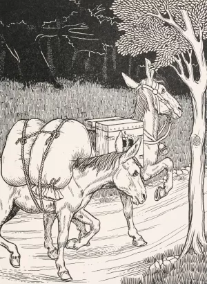 The Two Mules by Percy J. Billinghurst The Two Mules by Percy J. Billinghurst Oil Painting