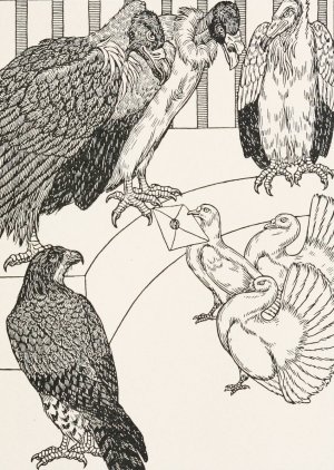 The Vultures and the Pigeons by Percy J. Billinghurst Oil Painting