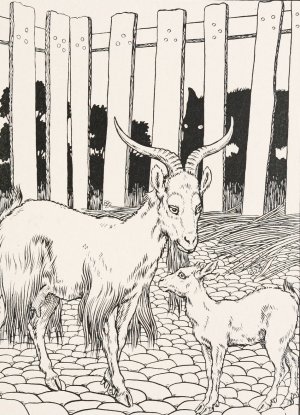 The Wolf, the Goat, and the Kid by Percy J. Billinghurst Oil Painting