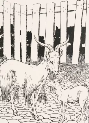 The Wolf, the Goat, and the Kid by Percy J. Billinghurst The Wolf, the Goat, and the Kid by Percy J. Billinghurst Oil Painting