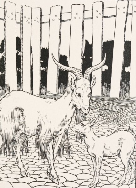 The Wolf, the Goat, and the Kid  by Percy J. Billinghurst - Hand-Painted Oil Painting Reproduction