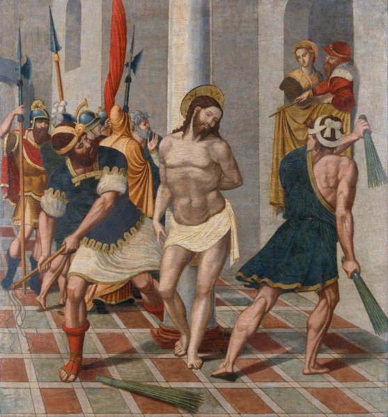 Flagellation of Christ  by Pere Serafi - Hand-Painted Oil Painting Reproduction
