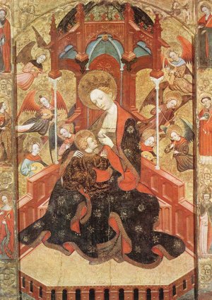 Madonna and Child with Angels Playing Music by Pere Serra Oil Painting