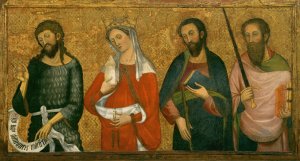 Saint John the Baptist, Saint Mary Magdalene, Saint James the Less and Saint Paul by Pere Serra Oil Painting