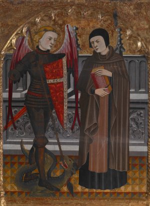 St. Michael and St. Amador by Pere Vall Oil Painting