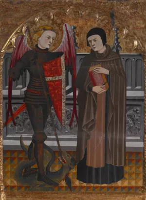 St. Michael and St. Amador Oil painting by Pere Vall