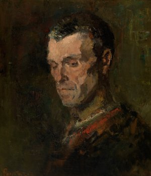 Head of a Man by Pericles Pantazis Oil Painting