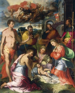 The Nativity by Perino Del Vaga Oil Painting