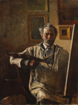 Kunstnerens selvportraet by Peter Alfred Schou Oil Painting