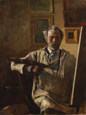 Kunstnerens selvportraet by Peter Alfred Schou Oil Painting