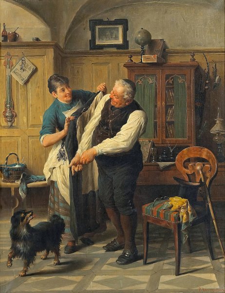 Off For A Stroll by Peter Baumgartner - Hand-Painted Oil Painting Reproduction