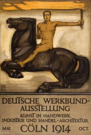 German Workers union-exhibition Art in handcrafts, industry, trade and architecture Oil painting by Peter Behrens