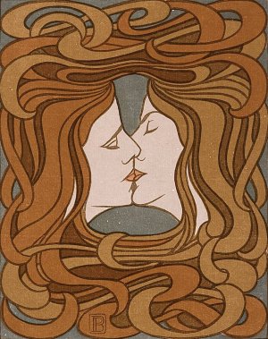 The Kiss by Peter Behrens Oil Painting