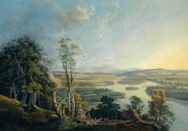 Landscape of the Rhine near the Isteinerklotz by Peter Birmann - Hand-Painted Oil Painting Reproduction