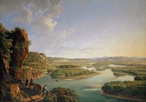 View from the Isteinerklotz up the Rhine toward Basel by Peter Birmann Oil Painting