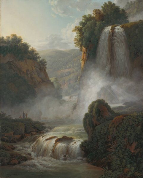 Waterfall near Tivoli  by Peter Birmann - Hand-Painted Oil Painting Reproduction