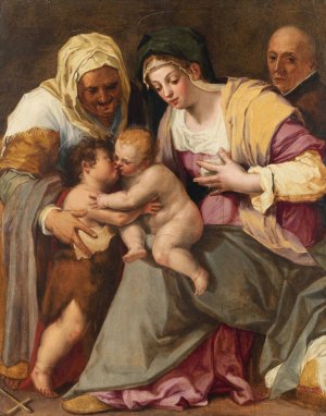 Madonna and Child with Saint Elisabeth, the Infant Saint John the Baptist and a Jesuit by Peter Candid Oil Painting