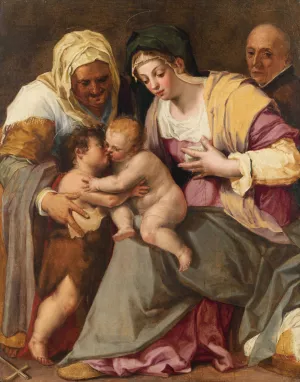 Madonna and Child with Saint Elisabeth, the Infant Saint John the Baptist and a Jesuit by Peter Candid Oil Painting