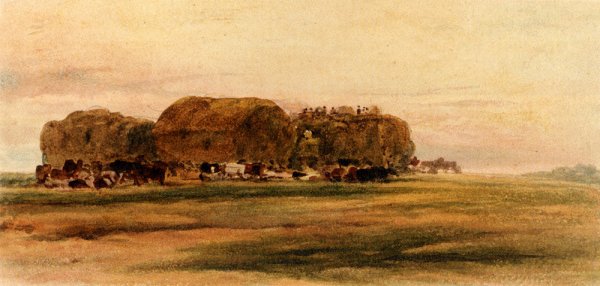 Main Product Photo of A Lincolnshire Stackyard Painting by Peter De Wint