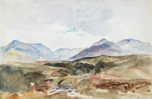 A Stream in the Welsh Mountains near Snowdon range Oil painting by Peter De Wint