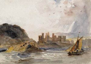 Conway Castle, North Wales by Peter De Wint Oil Painting
