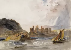 Conway Castle, North Wales by Peter De Wint Oil Painting
