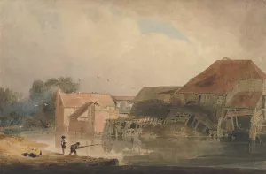 Riverside Scene by Peter De Wint Oil Painting