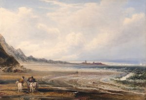 Travelers on the Sands near Redcar by Peter De Wint Oil Painting