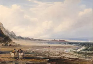 Travelers on the Sands near Redcar by Peter De Wint Oil Painting