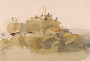Building a Hayrick by Peter Dewint Oil Painting