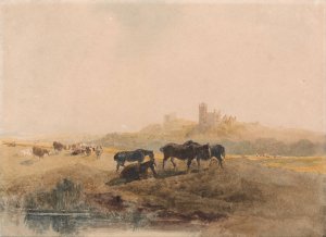 Horses Resting in a Meadow near Bolsover Castle by Peter Dewint Oil Painting