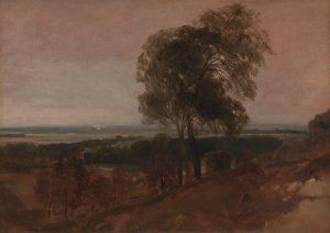 Landscape study at sunset by Peter Dewint Oil Painting