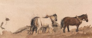 Plough Horses by Peter Dewint Oil Painting