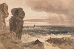 Seascape with Rocks Lizard, Cornwall by Peter Dewint Oil Painting