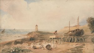 Shipbuilding on the Yorkshire Coast by Peter Dewint Oil Painting
