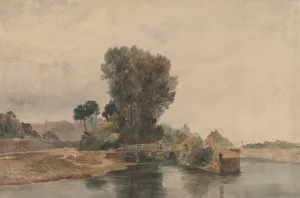 Windsor from below the Locks by Peter Dewint Oil Painting