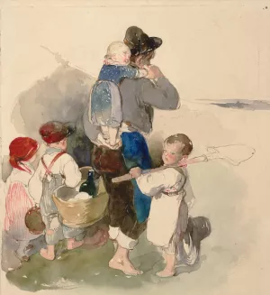 Children on Their Way to Work in the Fields by Peter Fendi Children on Their Way to Work in the Fields by Peter Fendi Oil Painting