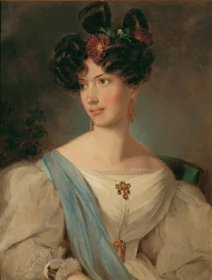 Damenportrat by Peter Fendi Damenportrat by Peter Fendi Oil Painting