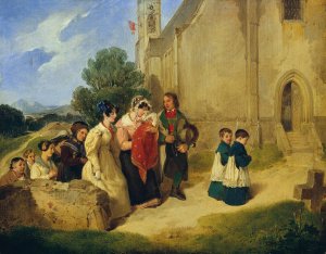 Der Taufgang by Peter Fendi Oil Painting