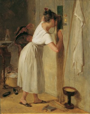 Die Lauscherin by Peter Fendi Oil Painting