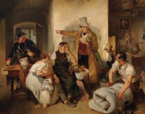 Die Pfandung by Peter Fendi Oil Painting