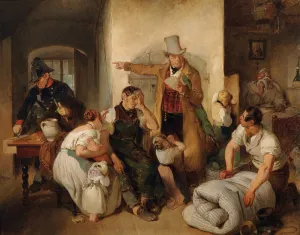Die Pfandung by Peter Fendi Oil Painting