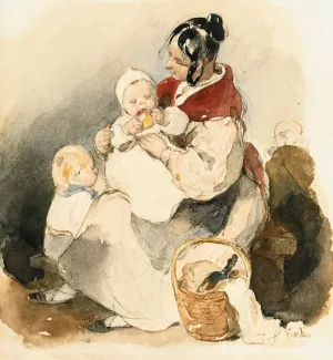 Mother's Pride by Peter Fendi Mother's Pride by Peter Fendi Oil Painting