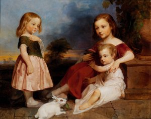 Portrait of the Downer Children by Peter Frederick Rothermel Oil Painting