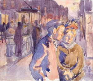 Fra Enghavevej. Aften by Peter Hansen Fra Enghavevej. Aften by Peter Hansen Oil Painting