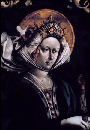 St Catherine Detail by Peter Hemmel Von Andlau Oil Painting