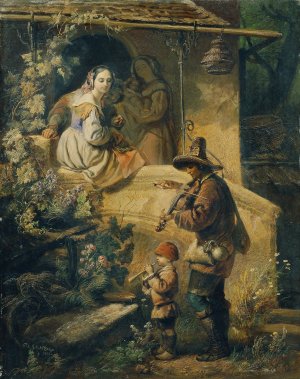 Idylle by Peter Johann Nepomuk Geiger Oil Painting